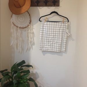 White checkered work skirt